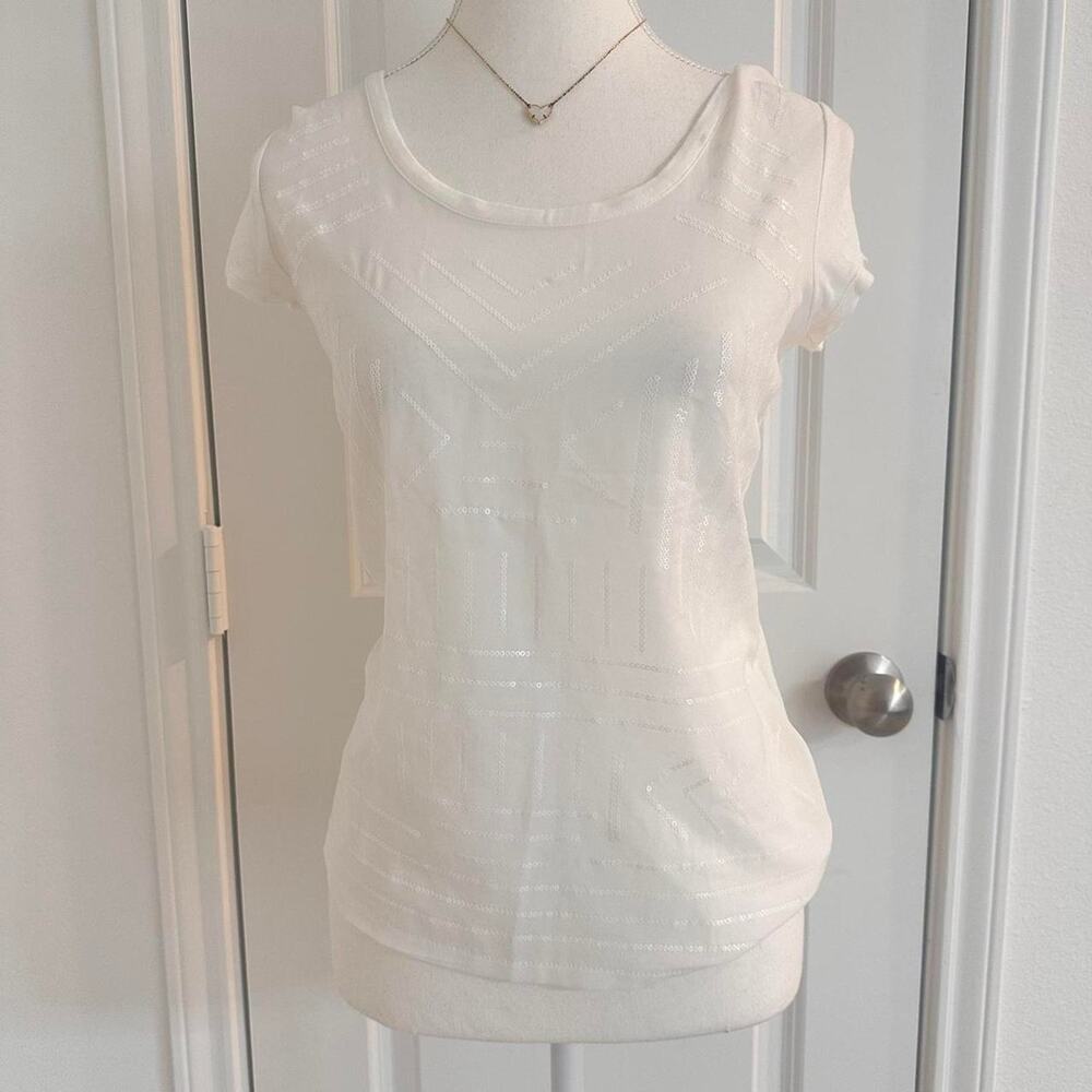 White Sequin Aeropostale Vintage Size Small Top